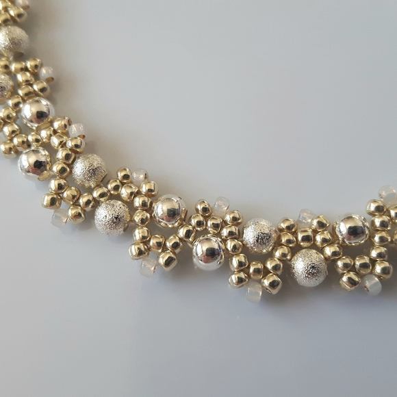 Silver hand beaded bracelet - Picture 2 of 3